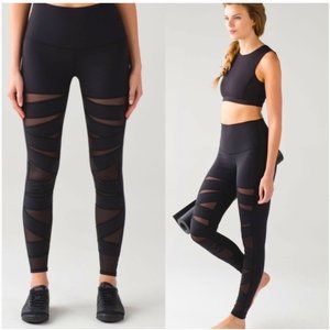 Lululemon Athletica Jet Black Hi-Rise Tech Mesh Wunder Under Pant Leggings 8